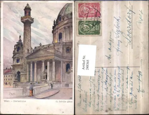 248365,Künstler AK G. F. Schüle Wien Wieden Karlskirche Kirche