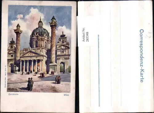 285348,Künstler AK Wien Wieden Karlskirche Kirche