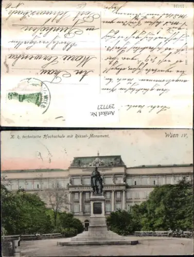 297727,Wien Wieden K.k. Technische Hochschule m. Ressel-Monument