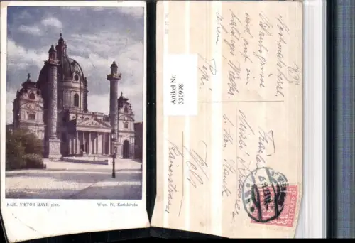330998,Künstler AK Karl Viktor Mayr Wien Wieden Karlskirche Kirche