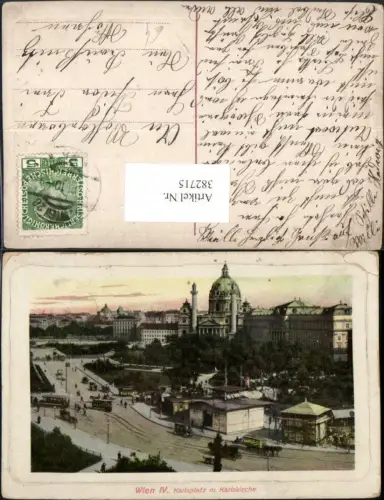 382715,Wien Wieden Karlspatz m. Karlskirche Kirche