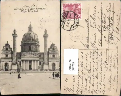 382729,Wien Wieden Karlskirche Pfarrkirche Kirche zum hl. Karl Borromäus Kuppel