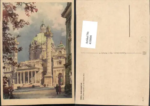 410004,Künstler AK Karl Schwetz Wien Wieden Karlskirche Kirche