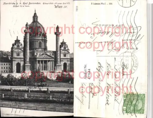 477644,Wien Wieden Pfarrkirche Kirche zu Karl Borromäus