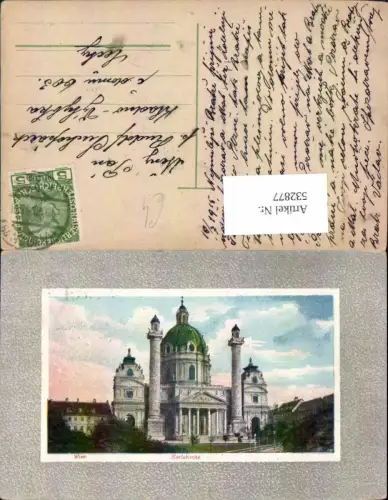 532877,Passepartout AK Wien 4 Wieden Karlskirche