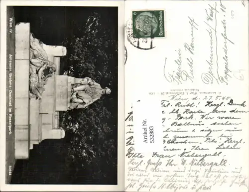 532883,Wien 4 Wieden Resselpark Johannes Brahms Denkmal
