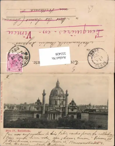 555428,Wien Wieden Karlskirche um 1899 pub Sockl