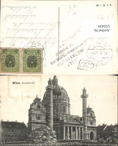 555439,Wien Wieden Karlskirche Stp. Help Austrias Children European Childrens Fund New York