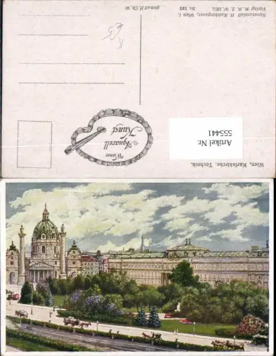 555441,Künstler AK Wien Wieden Karlskirche pub Nachbargauer