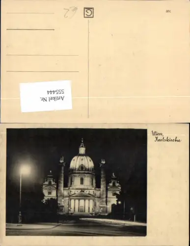 555444,Wien Wieden Karlskirche bei Nacht