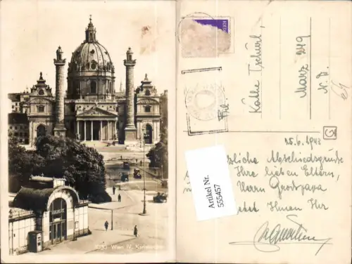 555457,Wien Wieden Karlskirche Karlsplatz