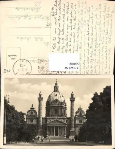 594806,Foto Ak Wien Wieden Karlskirche Kirche Vienna