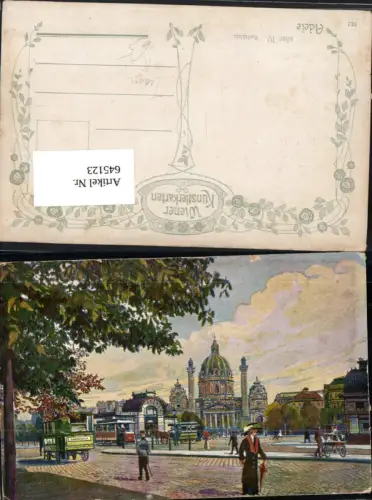 tolle Künstler AK Wien Wieden Karlsplatz Karlskirche Tram Straßenbahn pub Wiener Künstlerkarten