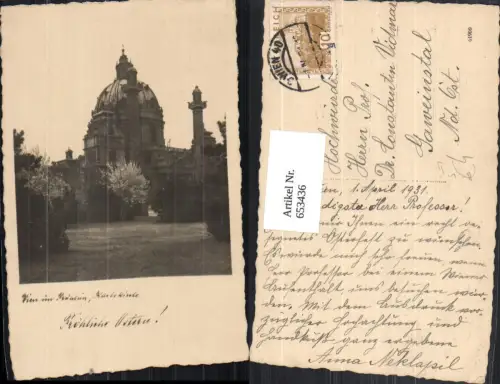 653436,Wien Vienna Wieden Karlskirche Wien im Frühling Stempel Wien 40