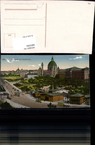 685594 Wien Wieden Karlskirche Karlsplatz Tram Straßenbahn Station