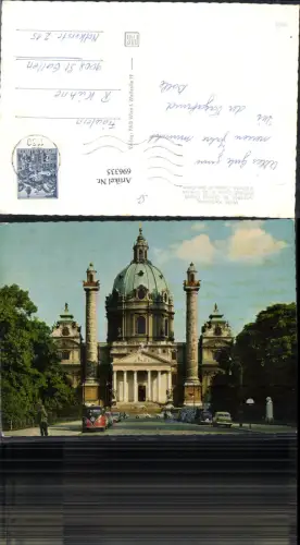 696335 Wien Wieden VW Bully Käfer Auto Oldtimer karlskirche
