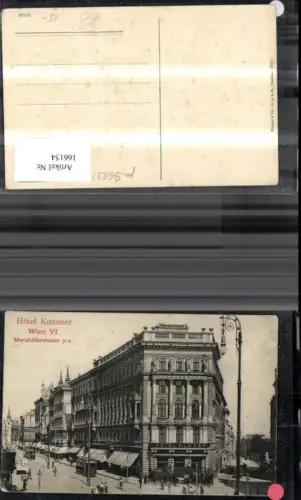 166154,Wien 6 Mariahilf Hotel Kummer Mariahilferstrasse Strassenbahn Personen