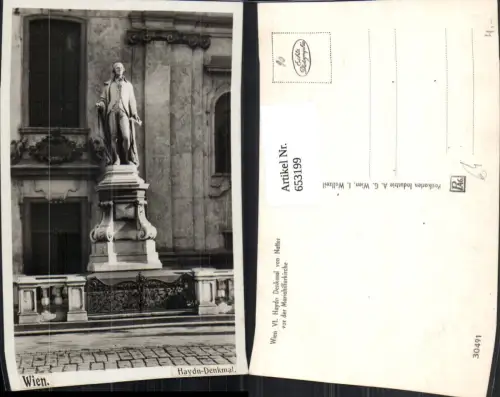 653199,Foto Ak Wien Vienna Mariahilf Haydn-Denkmal Mariahilferkirche