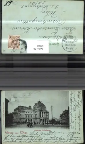 166168,Wien 7 Neubau Dt Volkstheater b. Mondschein 1899