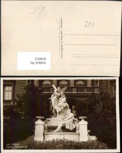 410012,Wien Neubau Raimund-Denkmal Statue