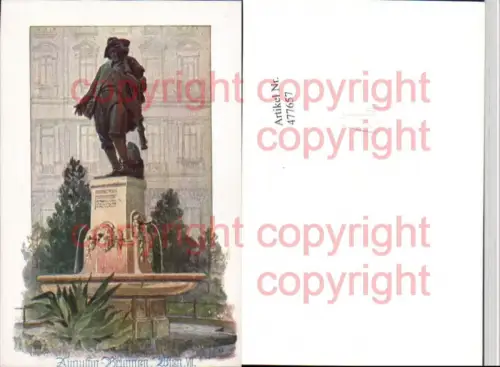 477657,Künstler AK Anton Reckziegel Wien Neubau Augustin-Brunnen