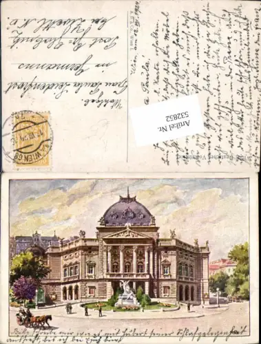 532852,Künstler AK Wien 7 Neubau Deutsches Volkstheater Theater