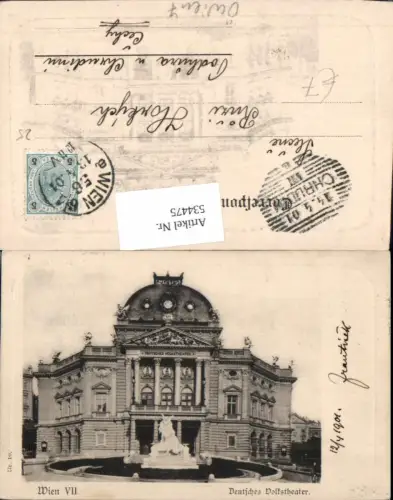 534475,Präge AK Wien 7 Neubau Deutsches Volkstheater Theater
