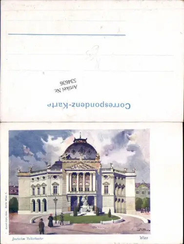 534636,Künstler AK Wien Neubau Deutsches Volkstheater Theater