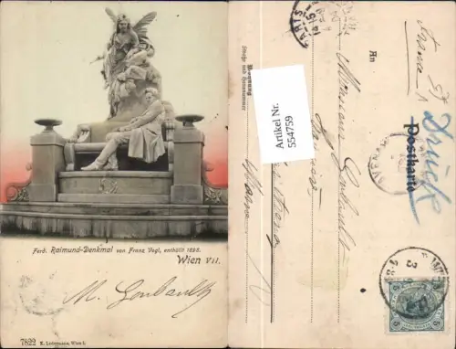554759,Wien Neubau Ferdinand Raimund Denkmal pub Ledermann 7822
