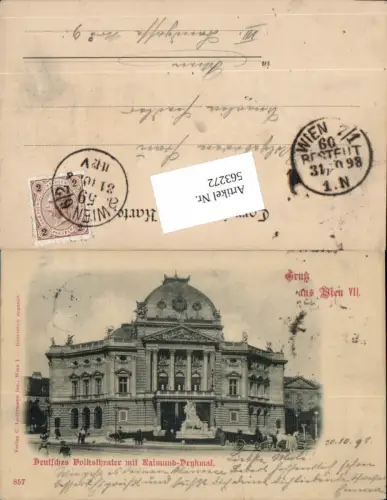 563272,tolle AK Wien Neubau Deutsches Volkstheater Theater pub Ledermann 857