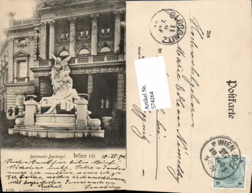 574264,Wien Neubau Raimund Denkmal pub Ledermann 1700