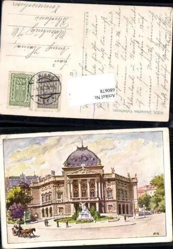 680678 Künstler AK A. B. Wien Neubau Deutsches Volkstheater Theater
