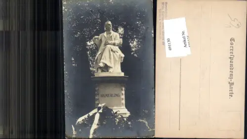691130 Foto-AK Wien Josefstadt Hamerling Denkmal pub Wilhelm Helfer Maler e Fotograf Graz