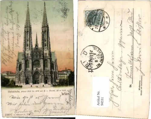 94531,Wien Alsergrund Votivkirche 1905