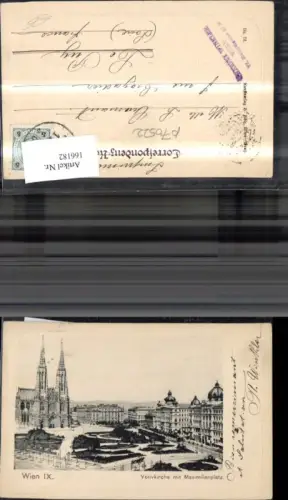 166182,Wien 9 Alsergrund Votivkirche m. Maximilianplatz Passepartout