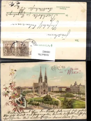 180482,Litho AK Gruß aus Wien 9 Votivkirche Kirche