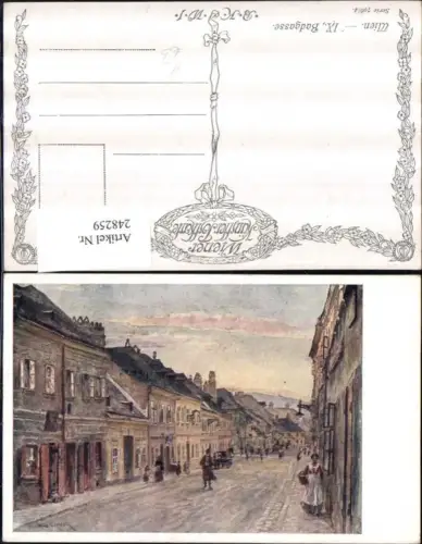 248259,Künstler AK Czech Wien Alsergrund Badgasse Straßenansicht pub Brüder Kohn B.K.W.I. 796/4