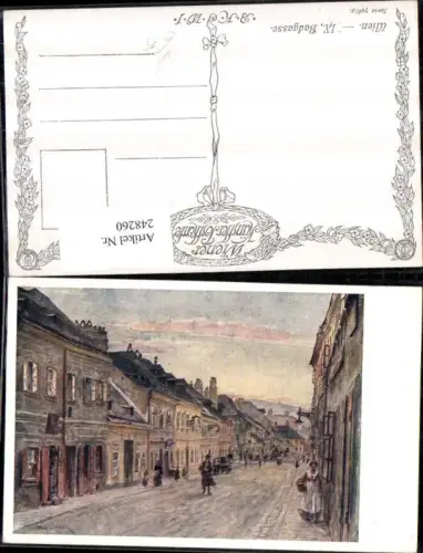 248260,Künstler AK Czech Wien Alsergrund Badgasse Straßenansicht pub Brüder Kohn B.K.W.I. 796/4