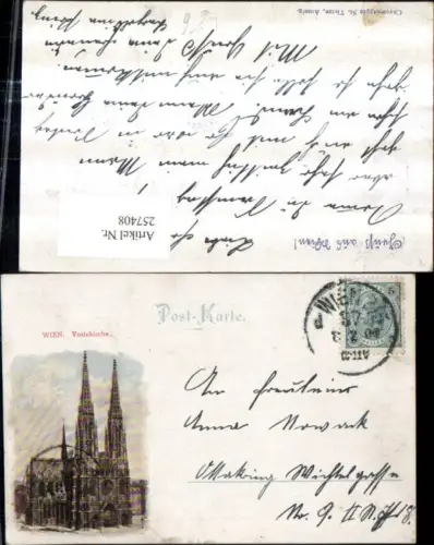 257408,Litho AK Wien Alsergrund Votivkirche Kirche pub Chromotypie St. Tietze Aussig
