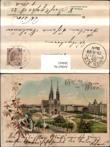 284661,Litho AK Wien Alsergrund Votivkirche Maximilian-Platz pub J. Miesler 602