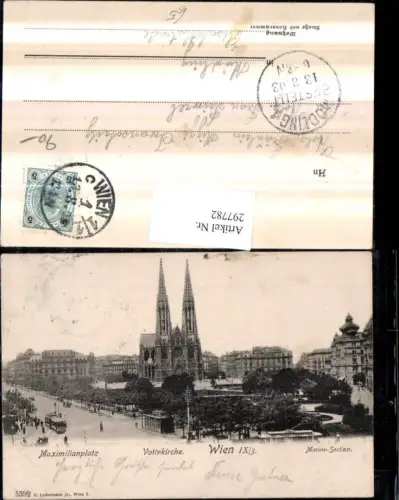 297782,Wien Alsergrund Maximilianplatz Votivkirche Kirche Marine-Section