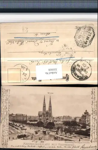 331018,Wien Alsergrund Maximiliansplatz m. Votivkirche Kirche pub Paul Bayer 178