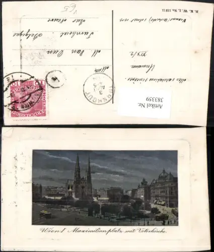 383359,Wien Alsergrund Maximilianplatz m. Votivkirche Kirche pub B.K.W.I. 112/11
