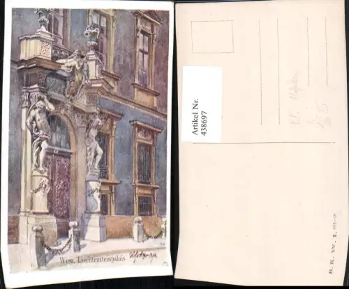 438697,Künstler AK E. F. Hofecker Wien Alsergrund Liechtensteinpalais Portal pub B.K.W.I. 793/10