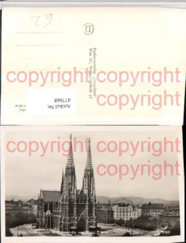 477668,Wien Alsergrund Freiheitsplatz m. Votivkirche Kirche u. Hotel Regina