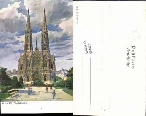 534423,Künstler AK Wien 9 Alsergrund Votivkirche pub B.K.W.I 100-10