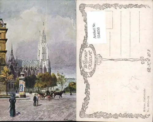 544050,tolle Künstler AK R. Preuss Wien Alsergrund Votivkirche Maximilianplatz