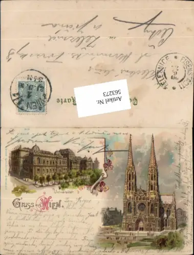 563273,tolle AK Wien Alsergrund Lithographie Universität Votivkirche pub Edgar Schmidt