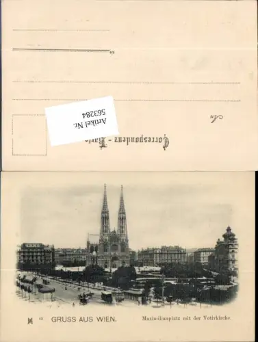 563284,tolle AK Wien Alsergrund Maximilianplatz Votivkirche