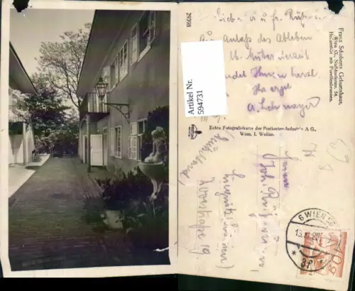 594731,Wien Alsergrund Schubert-Haus m. Forellenbrunnen Nußdorferstraße Vienna